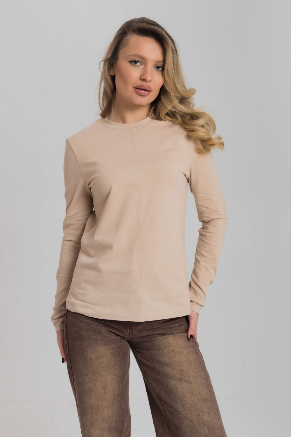 Лонгслив из кулирки с лайкрой М326003б - миниатюра 3