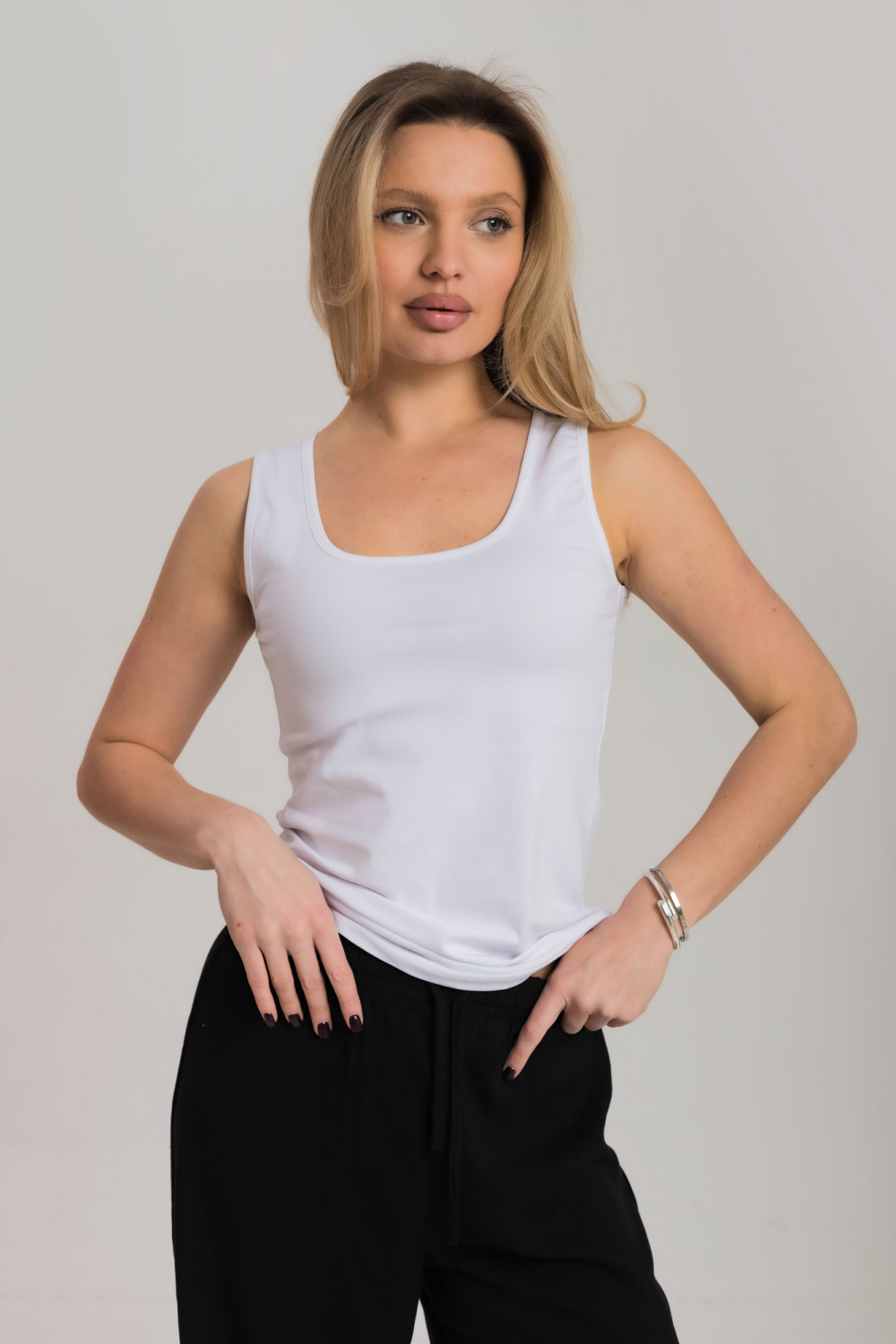 Майка из кулирки с лайкрой М326013б - миниатюра 1