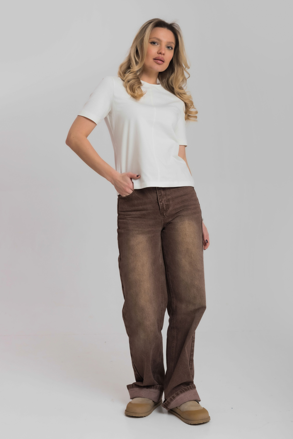 Футболка из кулирки с лайкрой М326002м - миниатюра 1